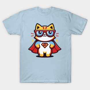 Cute Cat Kitty Kitten Kawaii Superhero Super Hero Tribute - anime cute cat japanese kawaii food kawaii animals children gift idea kids kid gift idea father T-Shirt